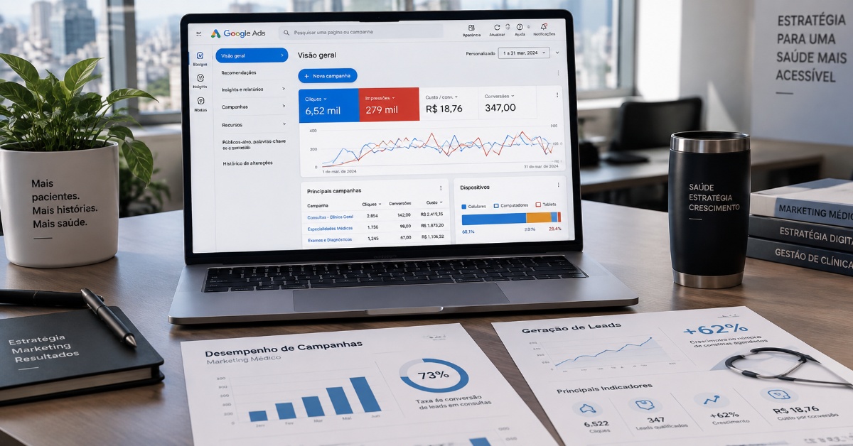 Taxa de conversão no Google Ads para clínicas: dados reais